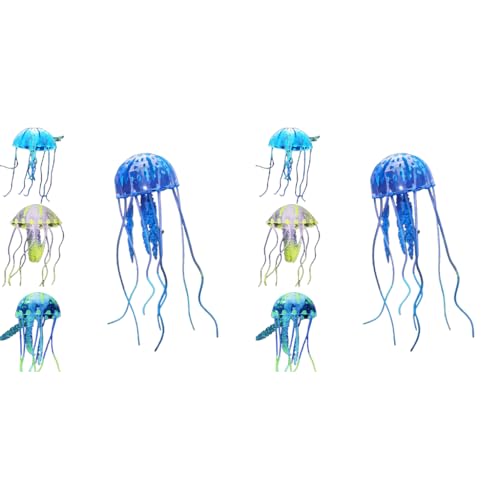 Qpets® 6PCS Fluorescence Jellyfish Ornament Decoration for Aquarium Fish Tank Artificial Silicone Decor Floating Accessories Qpets® 6PCS Fluorescence Jellyfish Ornament Decoration for Aquarium Fish Tank Artificial Silicone Decor Floating Accessories